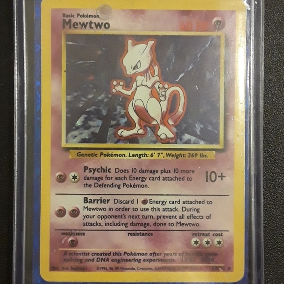 Rare Mewtwo Holographic Pokemon Trading Card